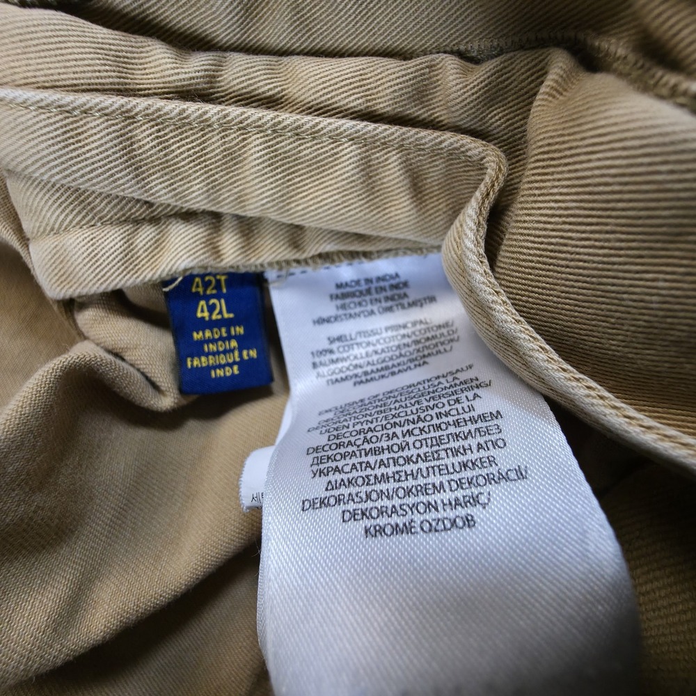 Polo Ralph Lauren Cargo Shorts Men's 42 x 10 Brown Chino Pocket Side Hiking - Picture 8 of 11